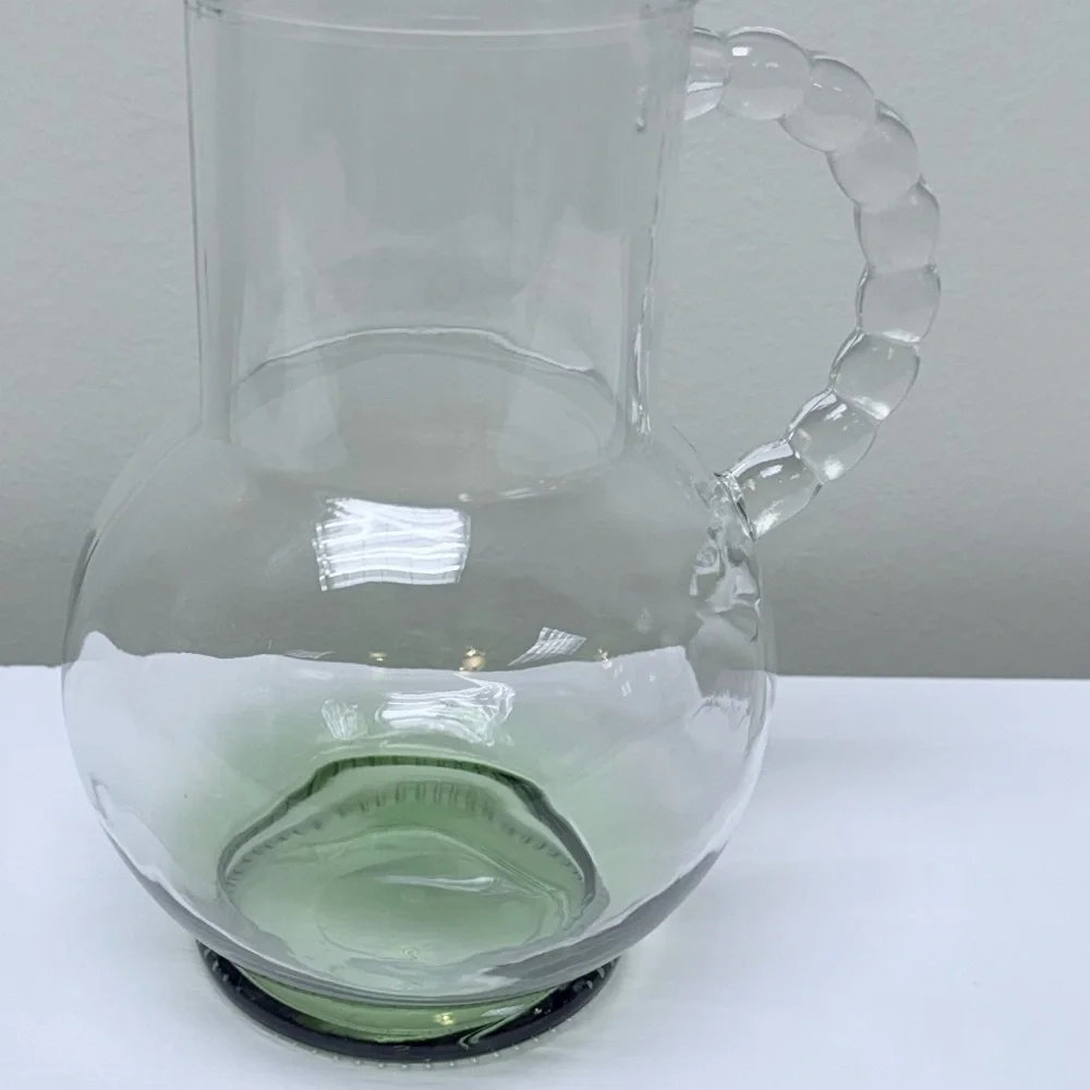 New Target Bullseye Playground Clear Glass Pitcher with Green Tinted Base, 2026